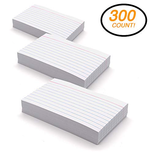Ruled White Index Card Plain Back 4â€ x6â€ â€“ For School Home & Office