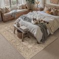thumbnail image 2 of PureCozy 5'x7' Area Rugs for Living Room Vintage Oriental Traditional Bedroom Kid Room Dining Room Office Farmhouse Soft Low Pile Distressed Washable Non-slip Brown Rugs Carpet, Brown, 2 of 7