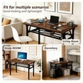 thumbnail image 7 of HDOFM 31.5 Inch Folding Computer Desk - Portable Activity Table Conference Table Home Office Desk, Attached storage rack,No Assembly,Teak, 7 of 7