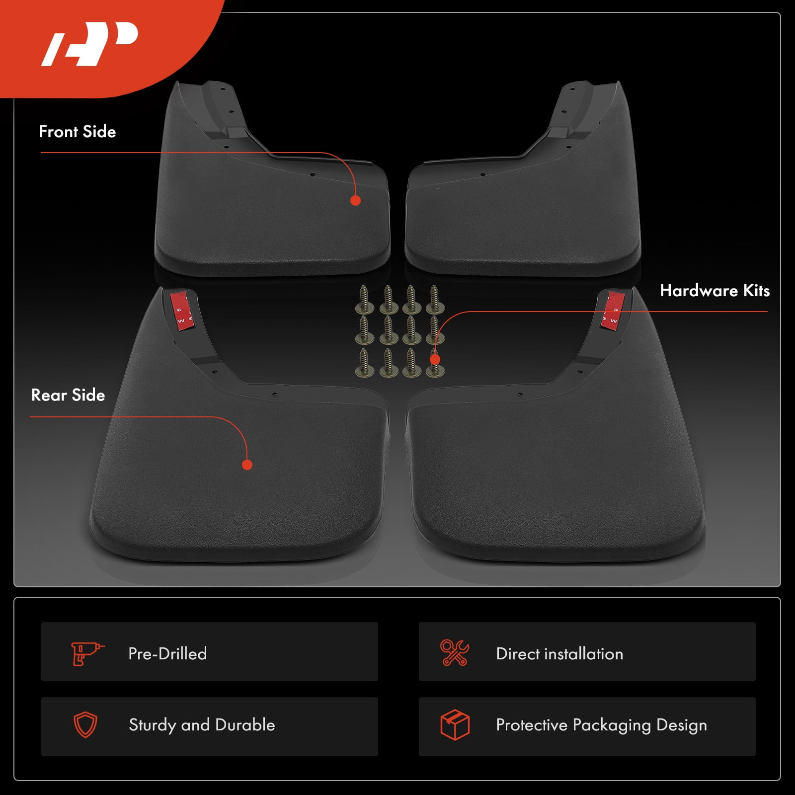 A-Premium Splash Guards Mud Flaps Mudflaps Replacement for Chevrolet Silverado 1500 2500 3500 2500HD 3500HD 2014-2018 Without Fender Flares Excluding Dual Rear Wheels