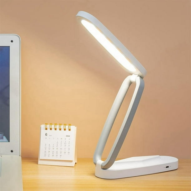 Lámpara de Escritorio LED para Oficina, Hogar, Lámpara Recargable, Plegable y Portátil, Lámpara de Lectura Inalámbrica Regulable, Color