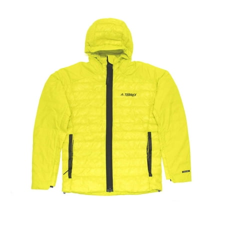 Adidas Men's Terrex Myshelter Down Hooded Jacket, Acid Yellow,M - US