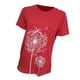 thumbnail image 4 of Camiseta de mujer con estampado floral, cuello redondo, manga corta, camiseta suelta, rojo, L Vogacara  AP000466-12, 4 of 7
