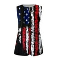 thumbnail image 5 of Pitauce Womens 4th of July Patriotic Tank Tops American Flag Button V-Neck Sleeveless T-Shirt Summer Casual Tanks, 5 of 6
