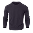 thumbnail image 4 of Hinvhai Men's Cotton V Neck Sweater Knitted Jumper Sweater Long Sleeve Pullover Top Dark Gray XL(XL), 4 of 8