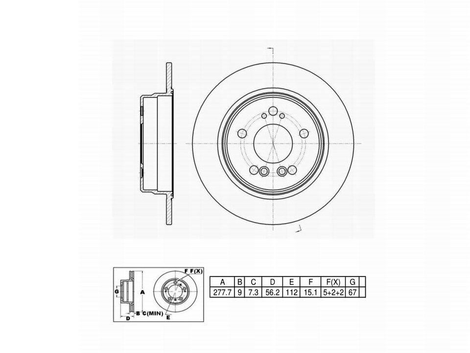 Winstop Brake Rotor, Rear WS229704, Mercedes-Benz 300CE 1993-1990