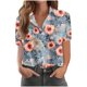 thumbnail image 1 of Pantalones Cortos para las Mujeres Impresión Sexy Cómodo Bolsillo de Manga Corta, Botón Top Blusa Camiseta, 1 of 6