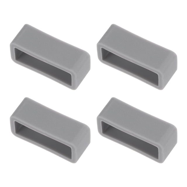 Unique Bargains Watch Band Strap Loops Silicone for 19mm Width Watch Band, Deep Gray 4 Pack