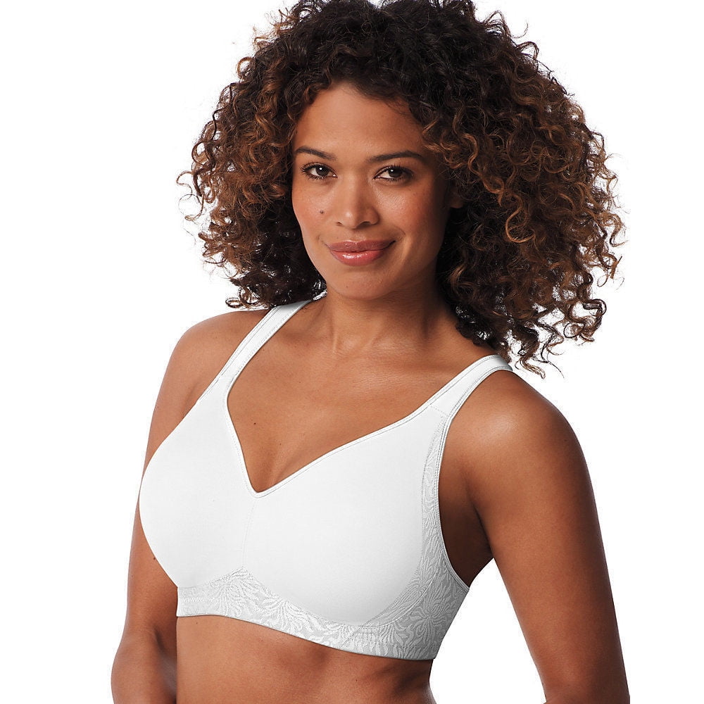 Playtex Women's 18 Hour Side and Back Smoothing Wirefree Bra, White,44DDD