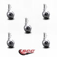 thumbnail image 2 of 2 Inch Bright Chrome Ball Caster – 7/16 Inch Grip Ring Stem – Set of 5 – SCC, 2 of 2