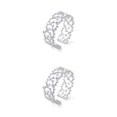 thumbnail image 3 of Guardurnaity Anillos de flores huecas para mujer, anillos ajustables de cobre para chica, joyería para fiesta de noche de boda Oro blanco 2piezas, 3 of 6