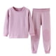 thumbnail image 1 of Gibobby Ropa interior termica Niños pequeños Niños Niñas Invierno Manga larga Cálido Pijamas gruesos Ropa interior Tops Pantalones 2PCS Trajes Conjunto de ropa（Morado， 3-4 Años), 1 of 3