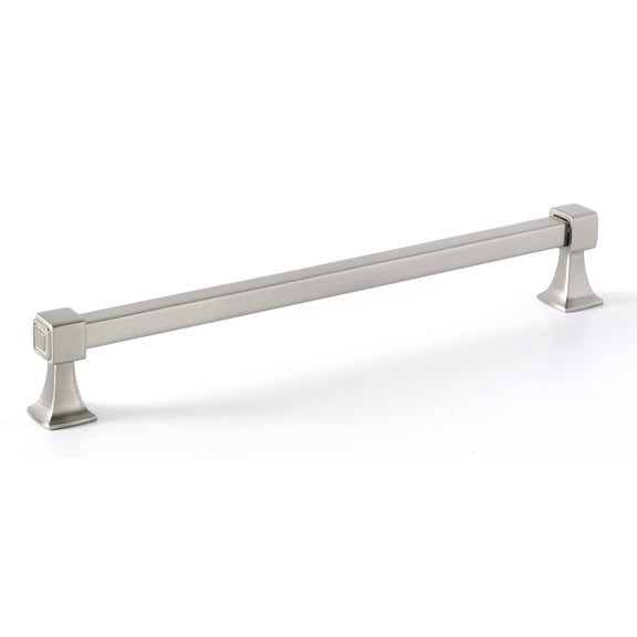 Alno A985-8-SN Cube 8" Center To Center Solid Brass Square Cabinet Handle / Drawer Pull -