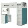 thumbnail image 4 of ACME Nerice Twin Storage Loft Bed in White and Teal, 4 of 6
