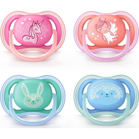 Philips Avent Ultra Air Pacifier, 6-18 months, various colors, contemporary decos, 2 pack, SCF344/23