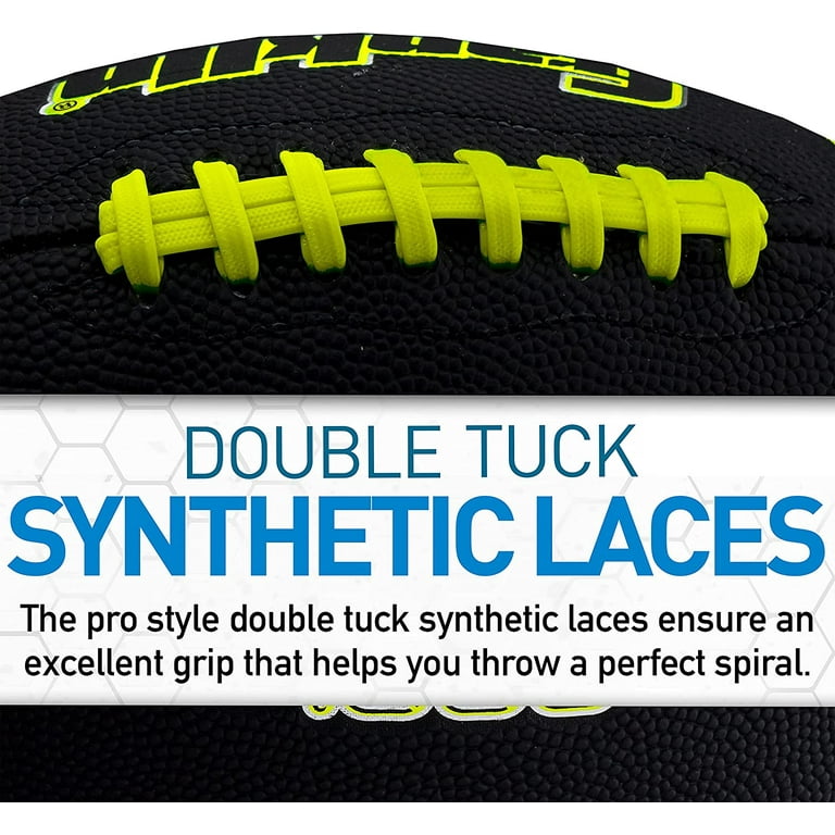 Franklin Sports Junior Footballs - Extra Grip 1000 - Black/Lime