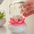 thumbnail image 3 of Cotton Swab Organizer Lotus Shape Cosmetic Storage Toothpick Container, 3 of 4