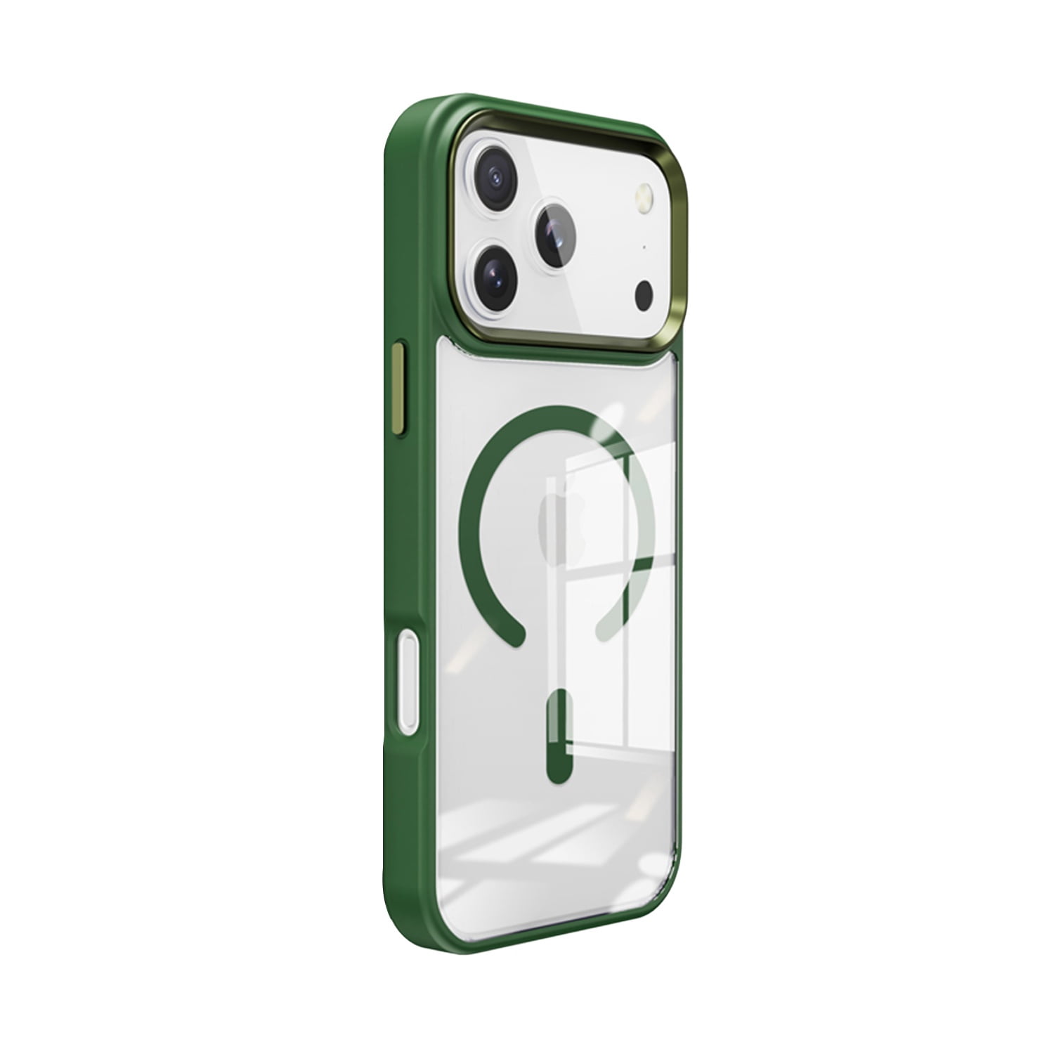 Durable Metal Wireless Charging Case for iPhone 17 Pro Max - Green