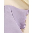 thumbnail image 6 of Lamuusaa Little Girl´s Two Pieces Clothes Outfit,Short Sleeve Ribbed Solid Color T-Shirt + Shorts, 6 of 8
