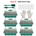 thumbnail image 2 of Plateau de Semences 12 Cellules Kit de Germination de Jardin Pots de Pépinière 5 Pcs Noir, 2 of 7