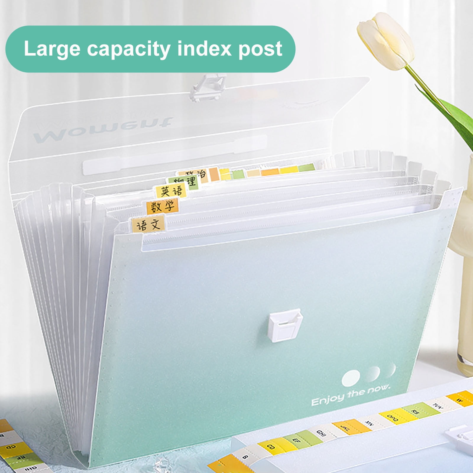 HBBKVI 2 Pack File Folders, 13 Pockets File Organizer, Gradient Handheld Organ Bag A4 Large Capacity Multi Layered File Bag Storage Bag Folder