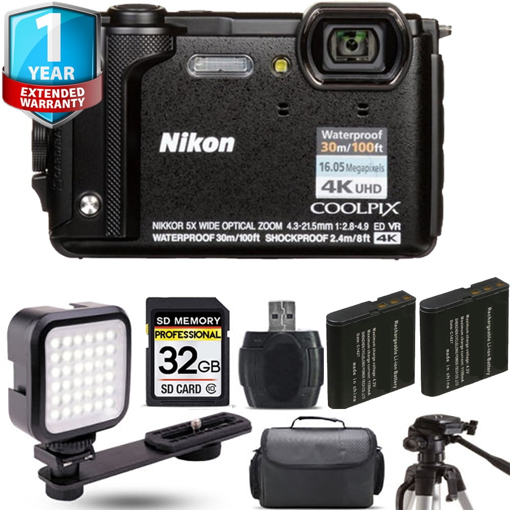 Nikon COOLPIX W300 Camera (Black) + Extra Battery + 1 Yr Warranty