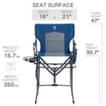 thumbnail image 4 of EVER ADVANCED Portable Tall Folding Camping Chair, 30.7" Seat Height Directors Chair High with Side Table, Foldable Chair for Makeup Artist, Craft Show, Supports 350 lbs, Blue, 4 of 7