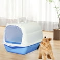 thumbnail image 6 of Hooded Cat Enclosed Cat Toilet Reusable Detachable Pet Blue, 6 of 8