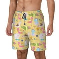 thumbnail image 2 of Uemuo Summer Animals Pattern Mens Swim Trunks Quick Dry Board Shorts with Mesh Lining, Stretch Beach Shorts Quick Dry No-Chafing Board Shorts-XX-Large, 2 of 9