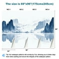 thumbnail image 3 of Peel and Stick Wallpaper Chinese style blue mood ink landscape Modern Art Wall Mural Decor Self Adhesive and Removable 69in x 98in, 3 of 8