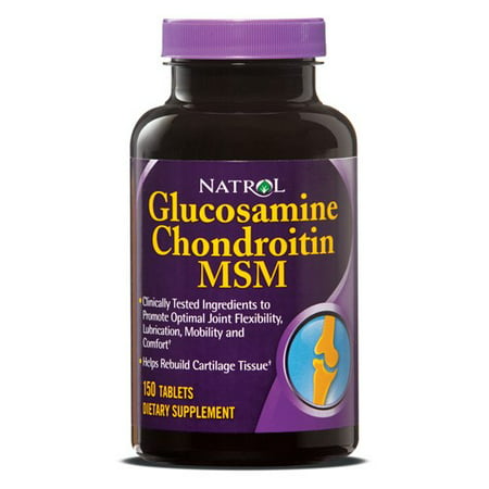 Natrol Glucosamine chondroïtine et MSM comprimés, 150 Ct