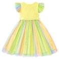 thumbnail image 6 of Lanbubble Toddler Baby Girls Rainbow Tutu Dresses Tulle Dress Party Princess Sequins Sundress Ruffle Sleeveless Yellow 5-6 Years, 6 of 10