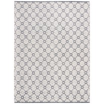 SAFAVIEH Vermont Orval Geometric Floral Wool Area Rug, Ivory/Navy, 9' x 12'
