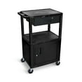 thumbnail image 2 of FSE 373-WT42C2E-B/WTD 42"H AV Cart - 3 Shelves Cab Drawer - Black, 2 of 2