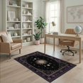 thumbnail image 2 of ODIKA Round Boho Astrology Vintage Gothic Scroll Border Distressed for Home Office, Gaming Room, Under Desk, Non-Slip Chair-Friendly, 2 of 7