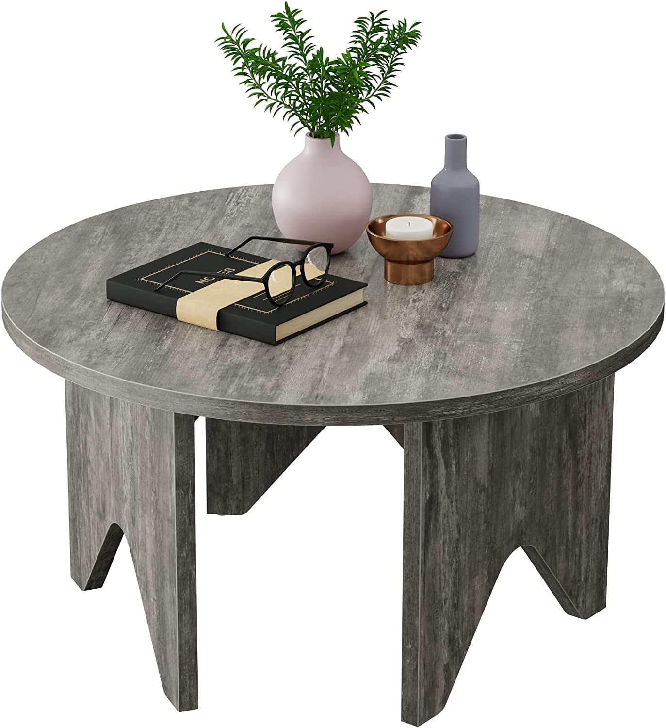 YITAHOME Round Coffee Tables, Wood Coffee Tables, Kitchen Dining Table, Office Modern Tea Table