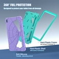 thumbnail image 6 of JTCASES for Samsung Galaxy Tab A9 Plus 12.4" 2023 SM-X810/X816/X818 Case, Pencil Holder Sliicone Cover, Tri-layer Hybird Fodable Bracket Kid-friendly Heavy Duty Shockproof Stand Cover, Purple+Green, 6 of 8