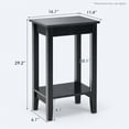 thumbnail image 2 of Demi Bonn End Side Table, Bed and Sofa Side Table, 2-Tier Nightstand End Side Wooden Legs Table, for Living Room, Bedroom, Black, 2 of 8