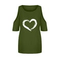 thumbnail image 4 of JINMGG Womens Tops,Fashion Women Printing O-Neck T-Shirt Short Sleeve Casual Tee Tops Blouse Green XL, 4 of 5