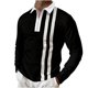 thumbnail image 1 of Camisas de hombre con cuello vuelto y cierre de cremallera, tops a juego de colores, informales, ajustados, básicos Pompotops oipoqjl27881, 1 of 2