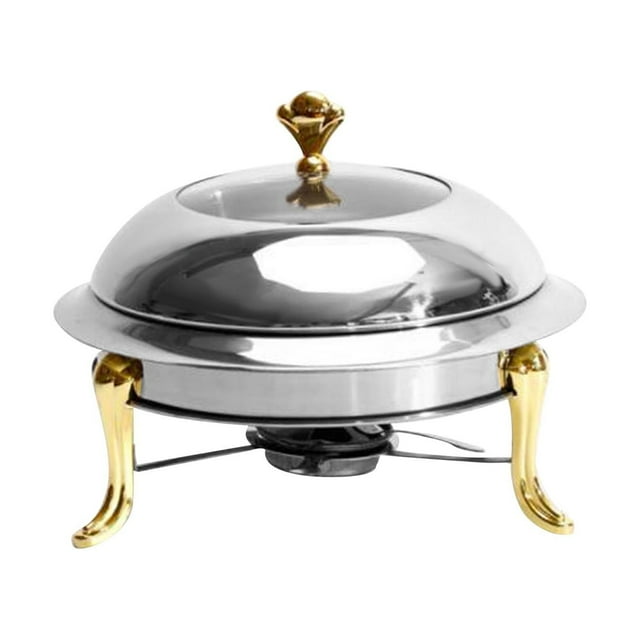 simhoa Réchaud à Alcool de Camping, Casserole Ronde Anti-Brûlure, Petite Poêle Alimentaire Or 18 cm