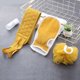thumbnail image 5 of Juego de 3 esponjas exfoliantes para baño, elimina impurezas y suaviza la piel, incluye toalla larga para espalda, color amarillo, material de silicona resistente y seguro., 5 of 6