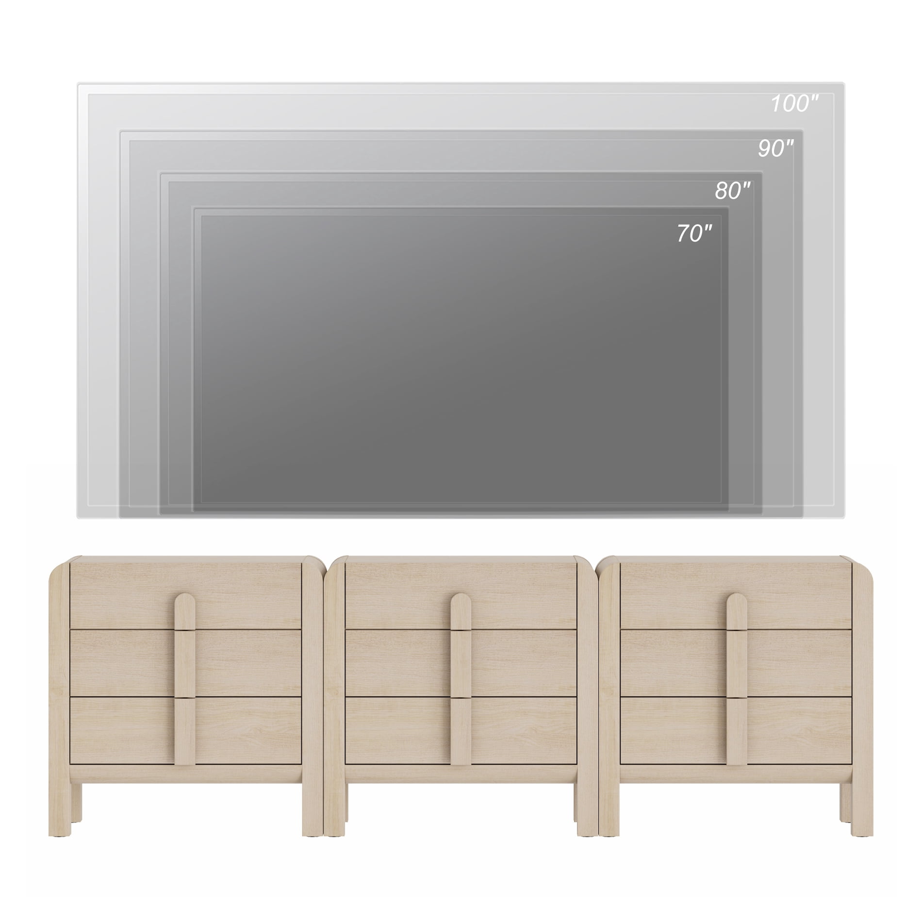 Dresser for Bedroom, Mid Century Chest of Drawers with Storage, 9 Drawer Dresser with Curved Profile Design, Wooden Modern Dresser for Living Room, Bedroom, Entryway