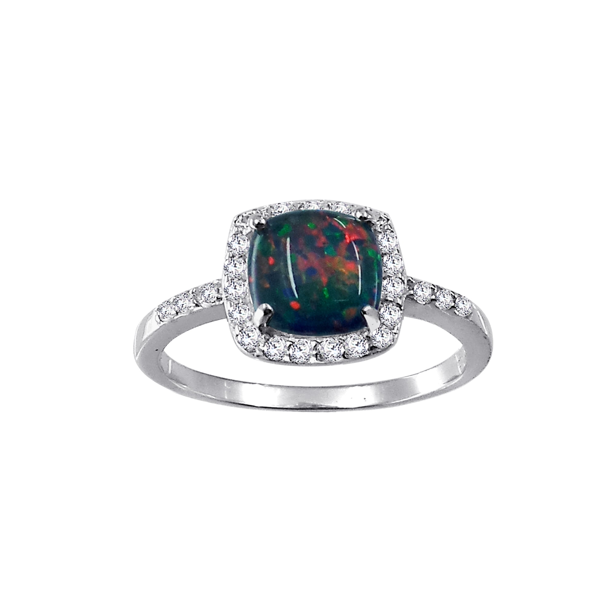 black opal stone ring