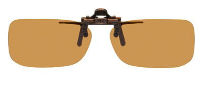 Polarized Clip-on Flip-up Plastic Sunglasses Wrap Style Polarized Brown 