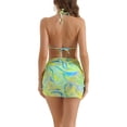 thumbnail image 3 of INSPIRAR CHIC Conjuntos de Bikini de Color Contrastante para Mujeres de 3 Piezas con Espalda Atada, Parte Inferior Triangular, Trajes de Baño Talla X-Large Verde, 3 of 5