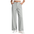 thumbnail image 2 of Xaqiouau Girls Dress Pants Wide Leg School Uniform Pants High Waisted Straight Leg Trousers with Pockets Preppy Back to School Clothes for Kids Ages 5 to 15, 2 of 8