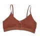 thumbnail image 4 of Cómod Mujer Correas Espaguetis Sin Aros Almohadil Acolchada Crop Top marrón Macarena Sujetador de encaje con aros, 4 of 8