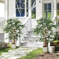 thumbnail image 2 of HOMCOM 4FT Artificial Banyan Tree, Set of 2 Artificial Plant for Home Decor, 2 of 10