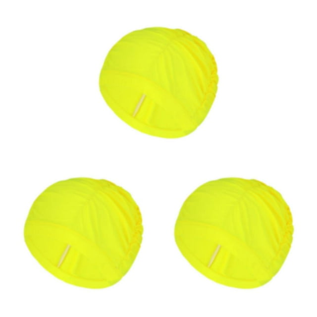 Transemion Easy To And Lightweight Stay Comfortable In Women'sSwimming Cap Durable Nylon Fabric Bathing Cap yellow 3Set